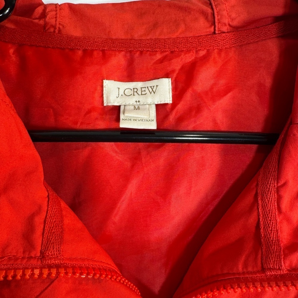 J. Crew Red Utility Jacket with Hood and Lightweight Design Size M - Picture 2 of 4